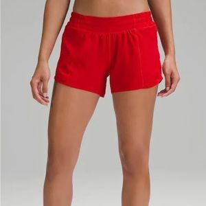 Red lululemon 2.5 hotty hot shorts
